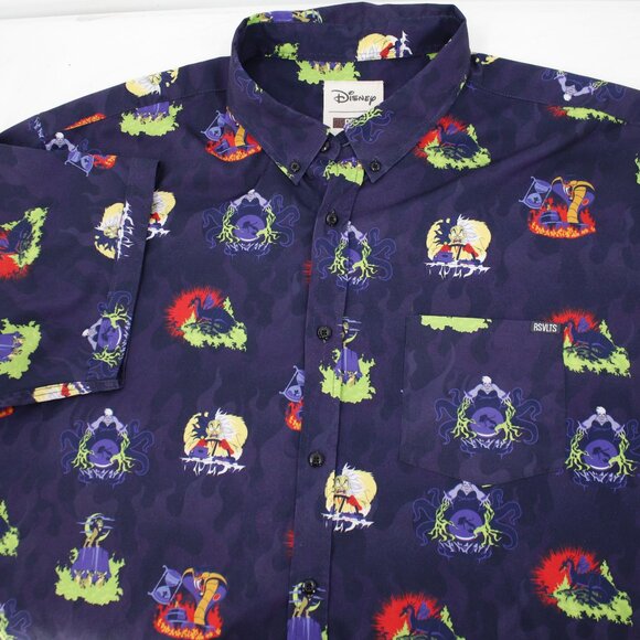 RSVLTS Shirt Mens 3XL Disney villains Evil Moments Button Down Short Sleeve - Picture 1 of 13